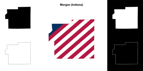 Morgan county (Indiana) outline map set - 769495874