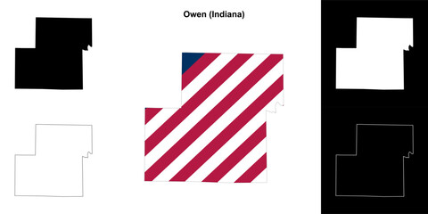 Owen county (Indiana) outline map set - 769495875