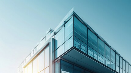 Fototapeta premium Modern office building detail. Architectural detail of modern skyscraper.