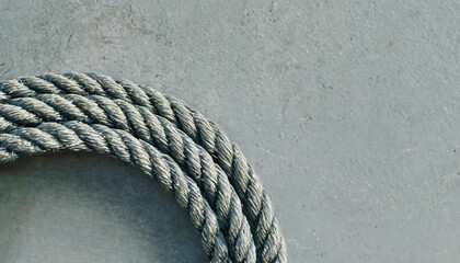 Closeup of thick gray ropes