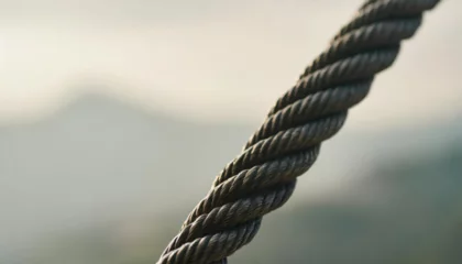 Fotobehang Closeup of thick gray rope © Aarón