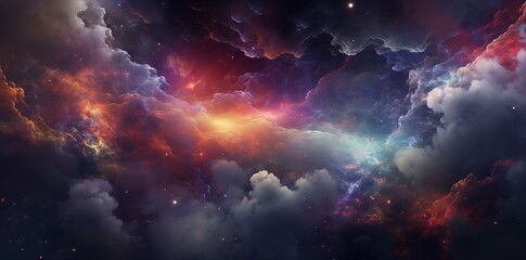 Supernova background wallpaper. Colorful space galaxy cloud nebula. Universe science astronomy....