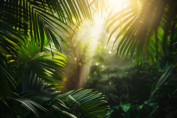 Fototapeta na wymiar Sunlight on tropical forest