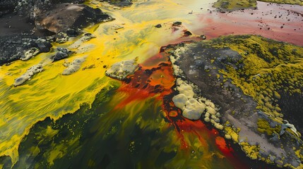 Artistic colorful lava fluid paint abstract graphic poster web page PPT background