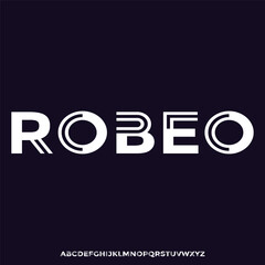 modern and futuristic alphabet font vector