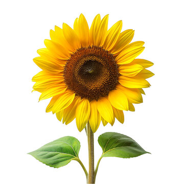 Sun flower, isolated on transparent background.