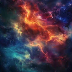 Fototapeta premium Supernova background wallpaper. Colorful space galaxy cloud nebula. Universe science astronomy. Starry night cosmos
