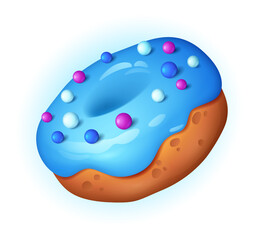 Blue Donut with Sprinkles