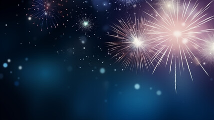 Celebrate the New Year with an explosive display of fireworks with copy space.