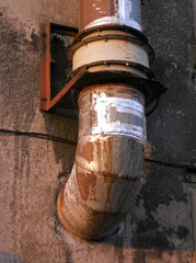 Close Up of Rusted Steel Industrial Chimney
