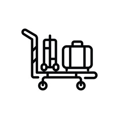 Black line icon for trolly