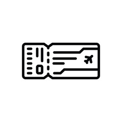 Black line icon for boarding pass