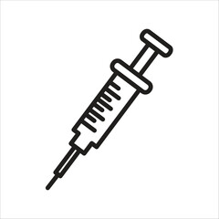syringe vector icon line template