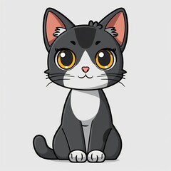 Obraz premium Cute little cat cartoon illustration