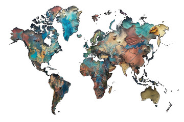 Map of the World on White Background - obrazy, fototapety, plakaty