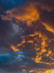 Fototapeta na wymiar dramatic an colorful sunset clouds