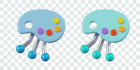 Vector realistic palettes with control levers. Tool for creating virtual graphics