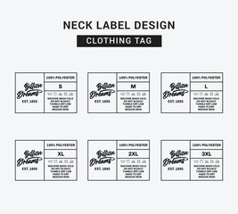 Neck Label Clothing Tag Template Concept Vector or EPS