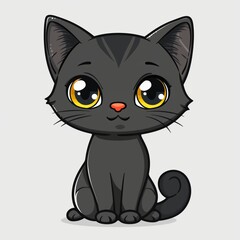 Cute little cat cartoon illustration