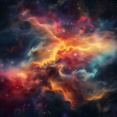 Supernova background wallpaper. Colorful space galaxy cloud nebula. Universe science astronomy....