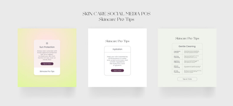 Tips post for skin care. minimal modern beauty fashion cosmetic. Tips template design with botanical leaf elements.