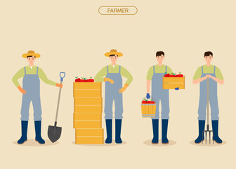 농부의 다양한 컨셉 일러스트 
