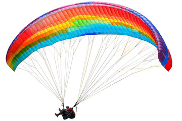 Man Flying Through the Air on Parachute - obrazy, fototapety, plakaty