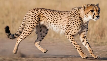 A Cheetah With Its Paw Raised In Mid Stride Grace