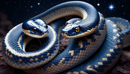 A Snake With Patterns That Resemble A Starry Sky