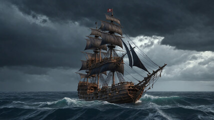 ship in the storm