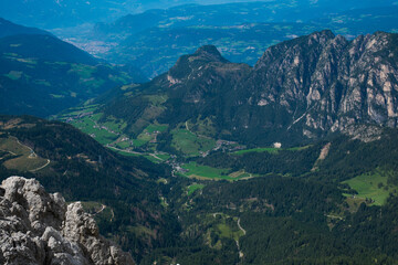 Beautiful panorama from Pass Santner in Val di Fassa, Italy - 769516415