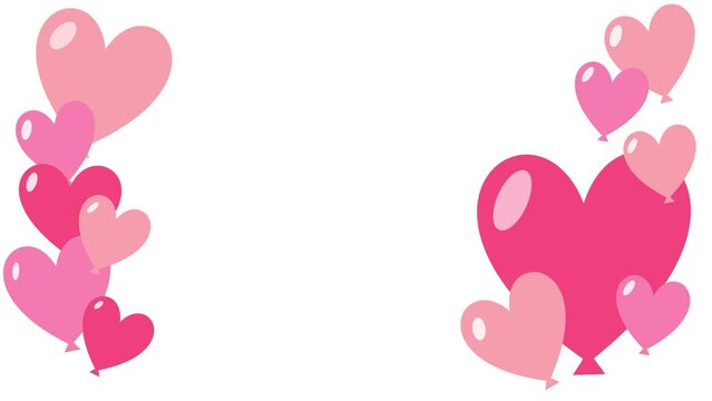 Mother's Day animated background illustration with pink hearts loves animation