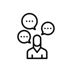 Black line icon for dialog