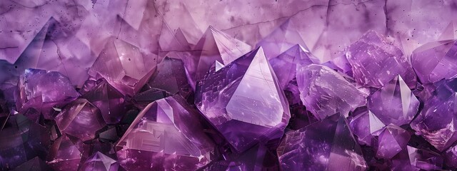 Purple blue amethyst crystals gem background - obrazy, fototapety, plakaty