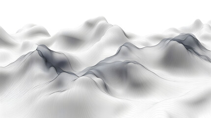 Digital minimalist linear mountain landscape horizontal version poster wallpaper web page PPT background
