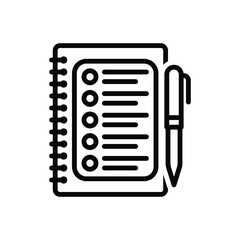 Black line icon for to do list