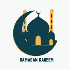 Ramadan Kareem Islamic lettering calligraphy design with background