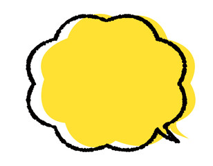 手書き風の色ずれしたシンプルな吹き出し　3