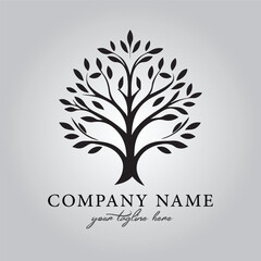 Obraz premium Branch plant logo company icon symbol vector image on the white background