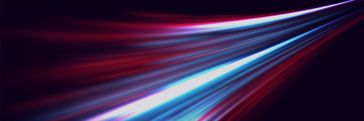 Modern abstract high speed light glare effect. Futuristic technology of dynamic movement and speed.
