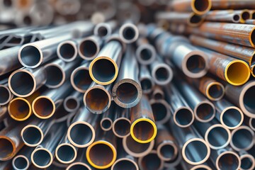 Aluminum pipes stack