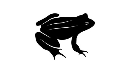 Obraz premium frog emblem, black isolated silhouette