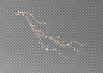 Holiday decor element in the form of a glowing sakura branch. Abstract glowing dust. Christmas background made of luminous dust. Vector png. Floating cloud of holiday bright little dust.	
