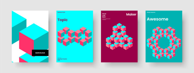 Obraz premium Geometric Business Presentation Template. Modern Flyer Design. Creative Poster Layout. Brochure. Banner. Book Cover. Background. Report. Pamphlet. Leaflet. Notebook. Advertising. Brand Identity