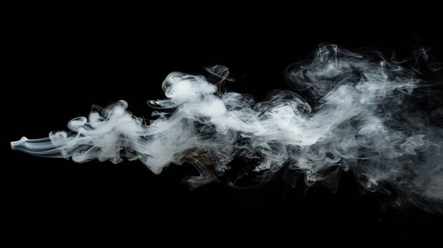 Isolated white smoke against a black background