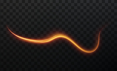 Luminous gold podium lines png of speed. Light glowing effect png. Abstract motion lines. Light trail wave, fire path trace line, car lights, optic fiber and incandescence curve twirl	