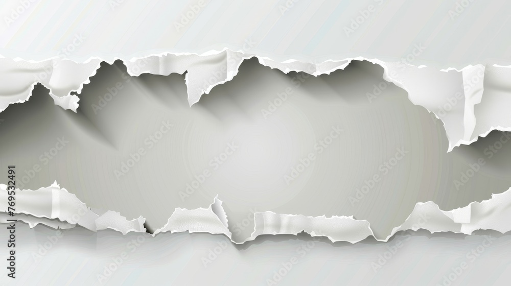 Poster modern template for paper design with a ripped middle of transparent paper, space for text, ad and o
