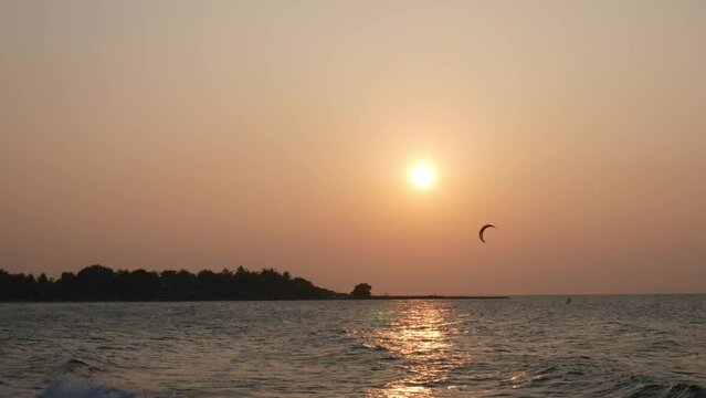 Sunset on the  indian ocean in Sri Lanka