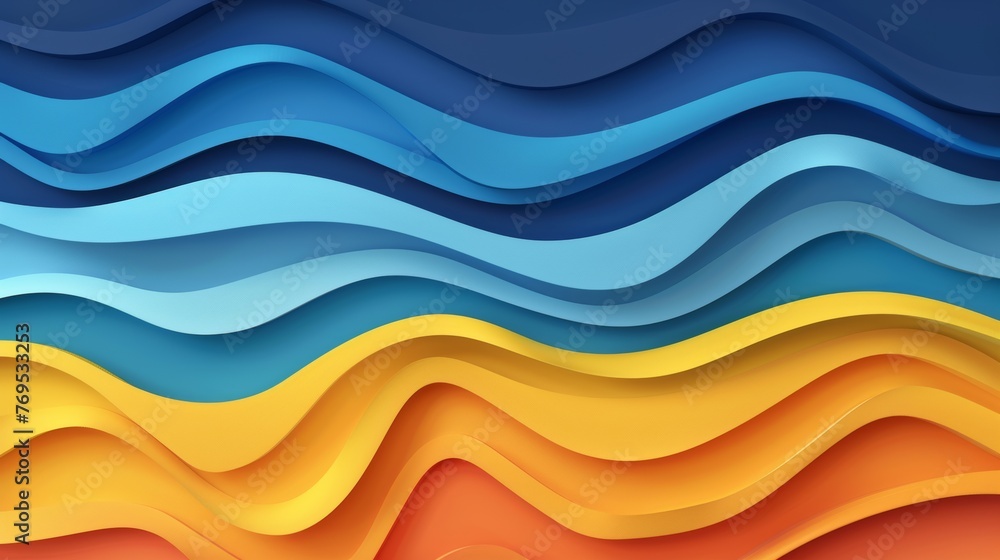 Aufkleber modern illustration of a cartoon abstract wave in paper. modern origami design template. pdf file. 3