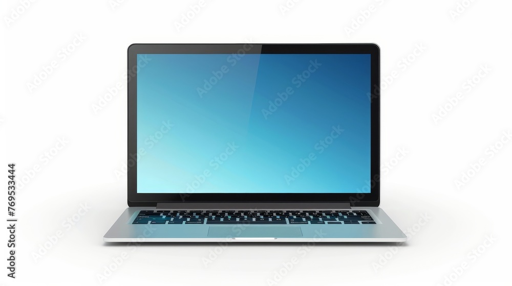 Poster This is an isolated front view of a laptop on a white background. It is a modern illustration.